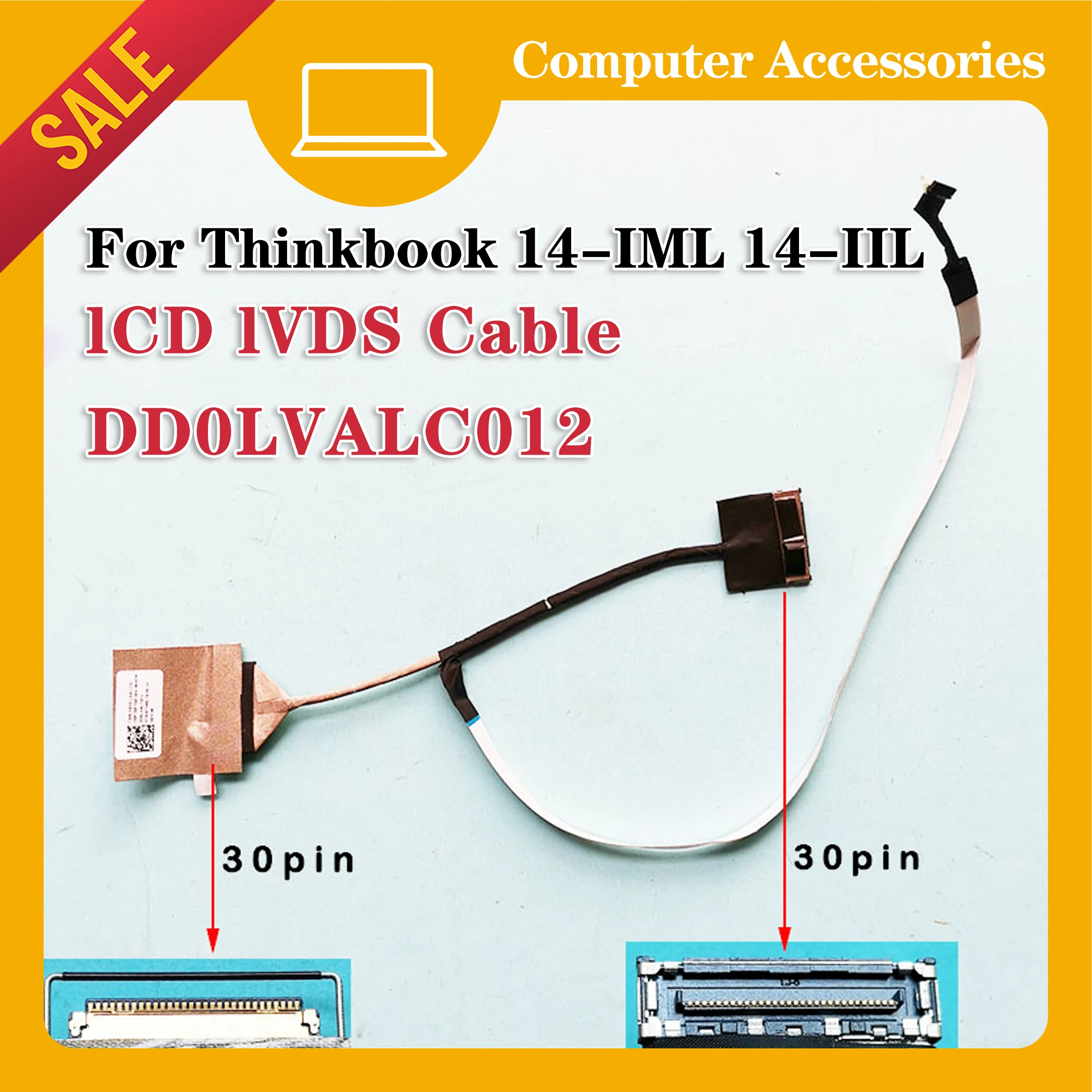 Cabo Novo Para Lenovo Thinkbook 14-iml 14-iil Lcd Lvds Cabo Ass Lva Lcd 30pin Cabo DD0LVALC012