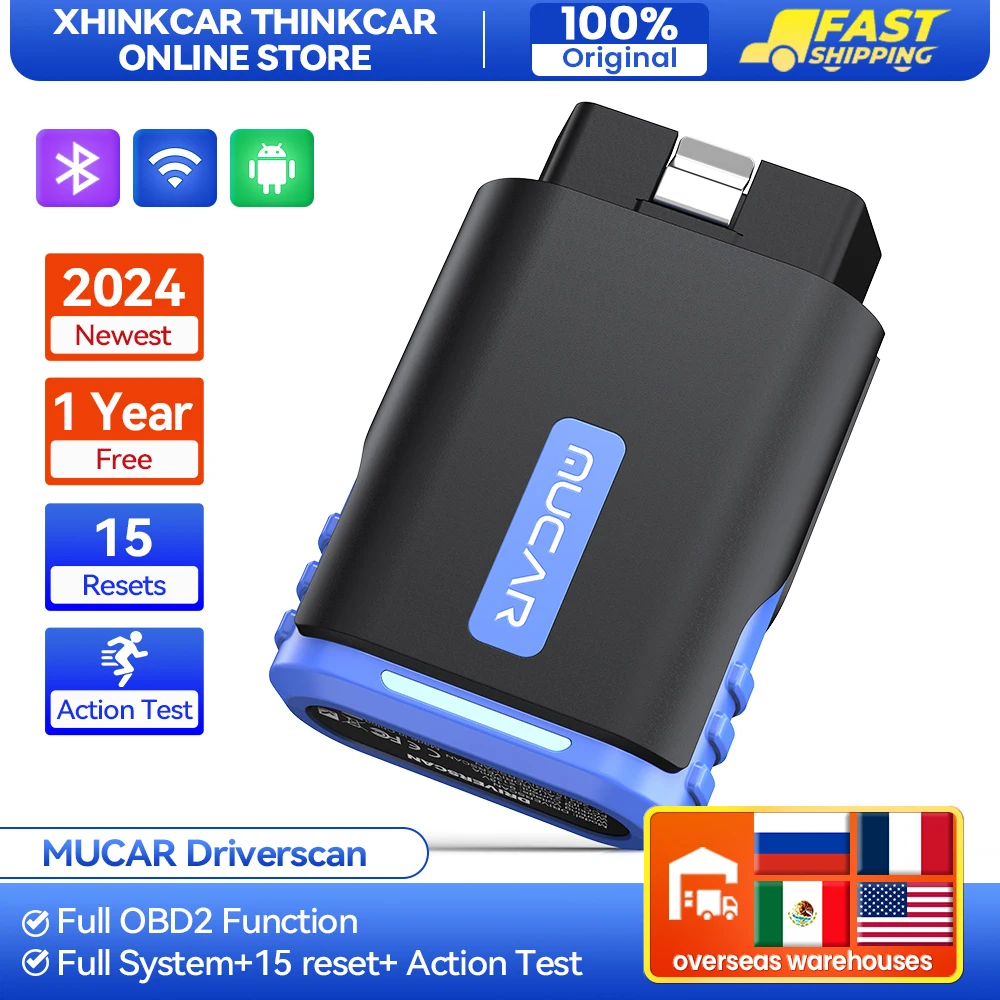 

MUCAR Driverscan OBD2 full system scanner tool Auto diagnostic tools 15 reset IMMO code reader Bidirectional Control 1 year free