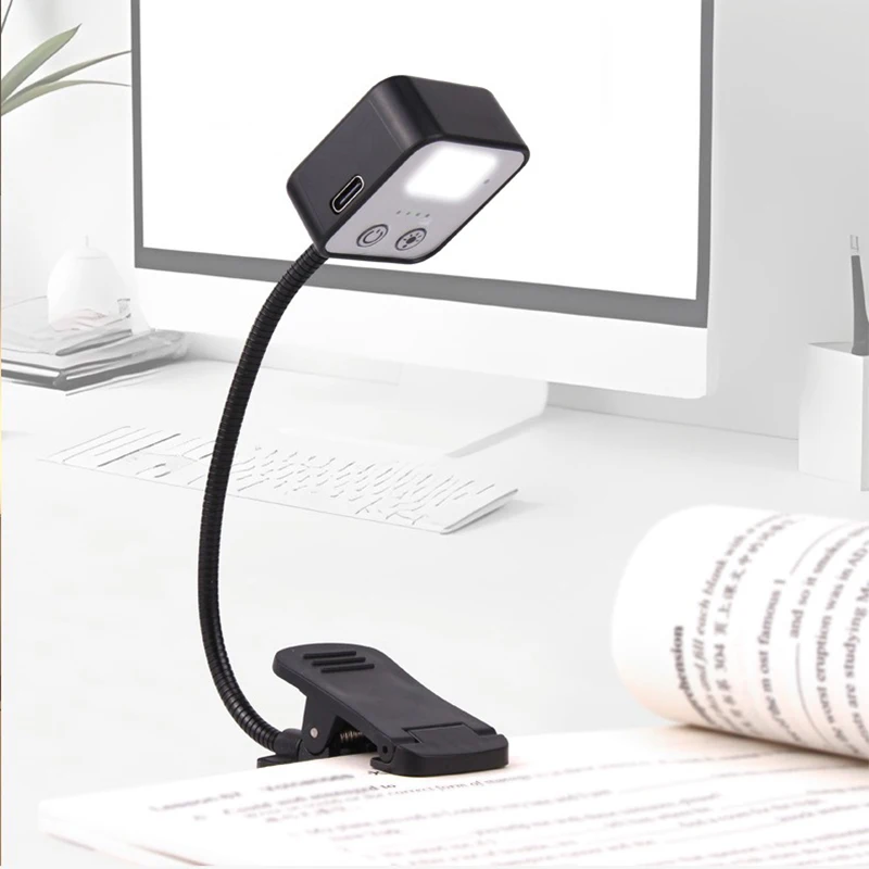 أضواء الطاولة LED USB قابلة للشحن مرنة المحمولة مشبك كتب ضوء غرفة نوم دراسة القراءة عنبر حماية العين مصابيح مكتبية #2