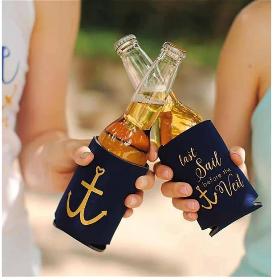 Bachelorette Party Favors - Last Sail Before the Veil Can Cooler Package, Last Sail Before the Veil + Bride Can Coolers