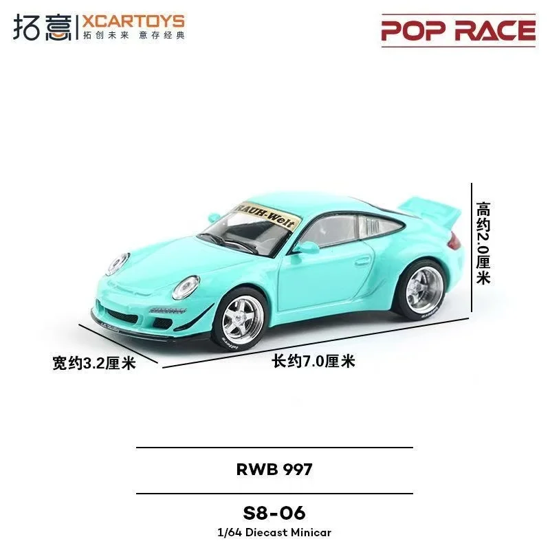 POPRACE model 1:64 new Porsche sports car collection ornaments RWB997 model toy