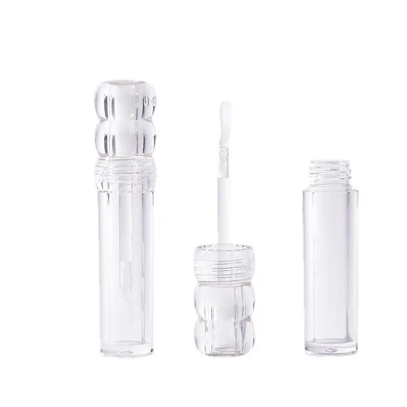 1/5 Stück Runde Kosmetik-Lipgloss-Tube Klare Lippenbalsam-Flasche Nachfüllbar 3ML Leere Transparente Lipgloss-Tuben Mit Silikonbürste – Detail 5
