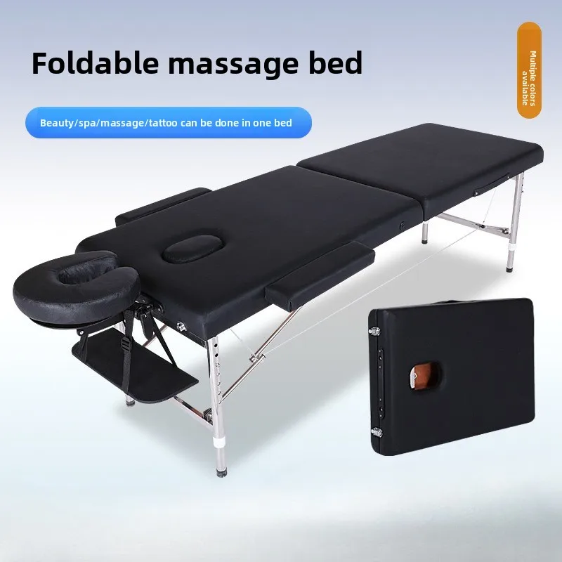 

Professional Folding Massage Bed, Multi-Function Adjustable Table with Phone Holder & Thick Padding, Salon Spa Therapy Home Bed