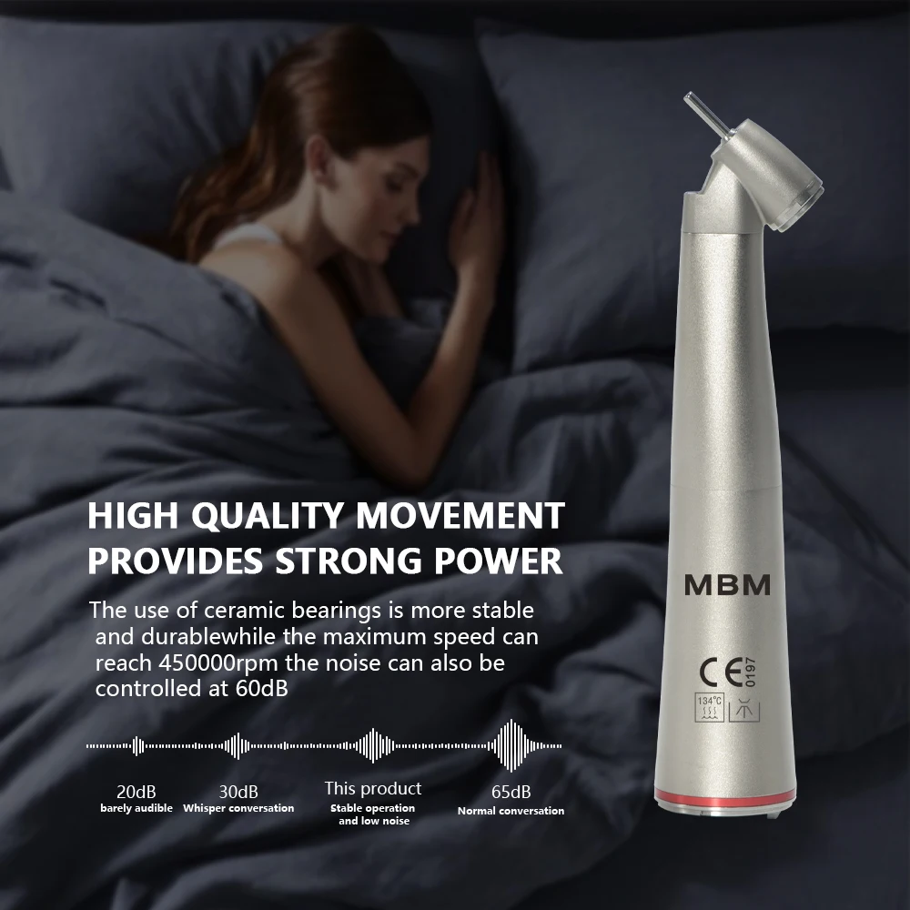MBM Dental 45 Degree Contra-Angle Handpiece Fiber Optic 1:4.2 Red Ring Increasing Speed Handpiece for Impacted Wisdom Teeth