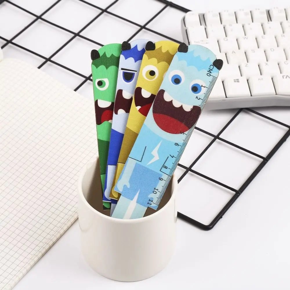 Creative 15cm Straight Ruler Cartoon Shape Detachable Wooden Measuring Ruler School Student Award Gift Kids Stationery Toys