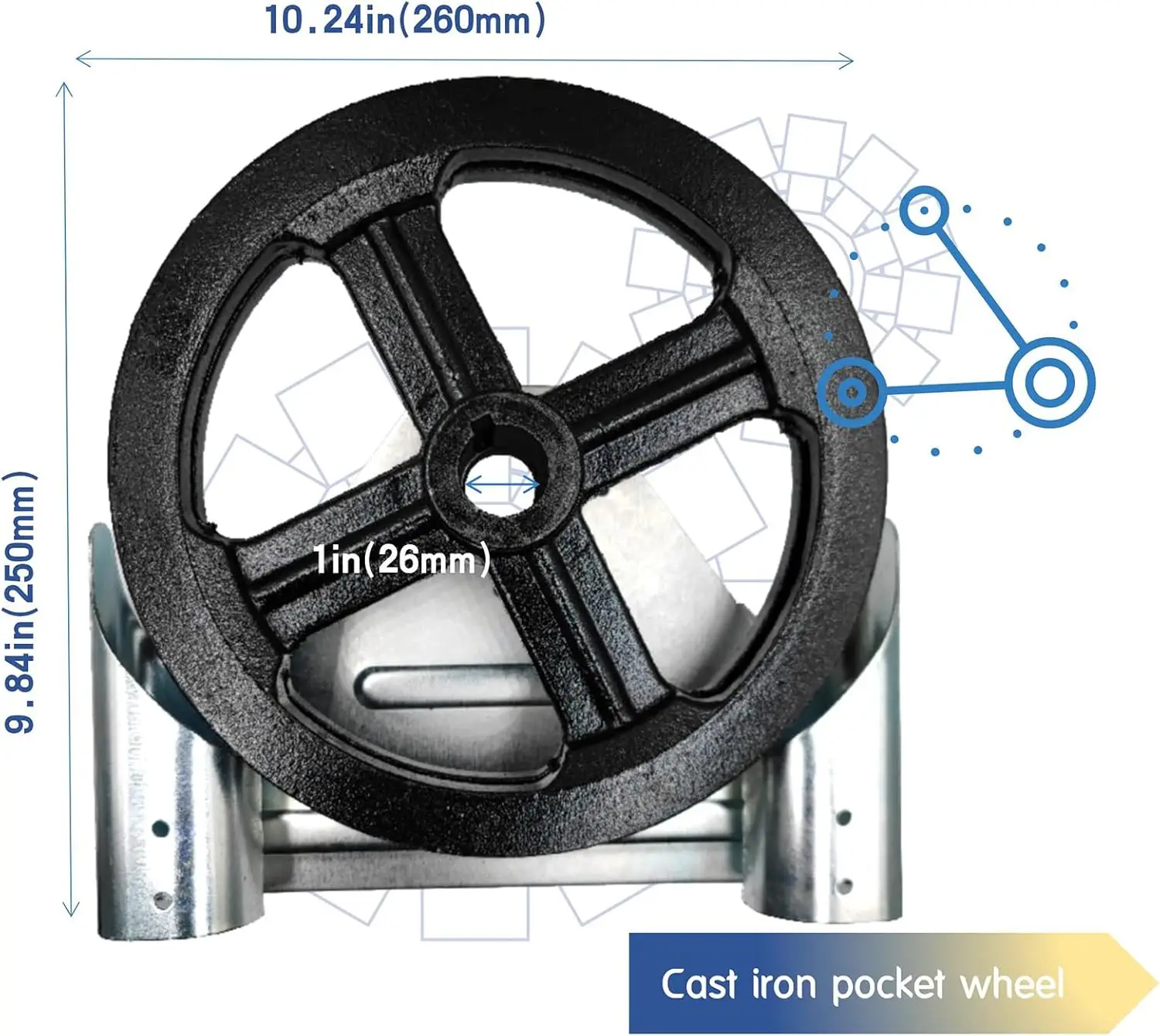 iaoz Garage Door Chain Hoist - 1:1 Reduced Drive,4000 Direct Drive Heavy Duty Hoist For Roll Up Doors And Jackshaft Garage