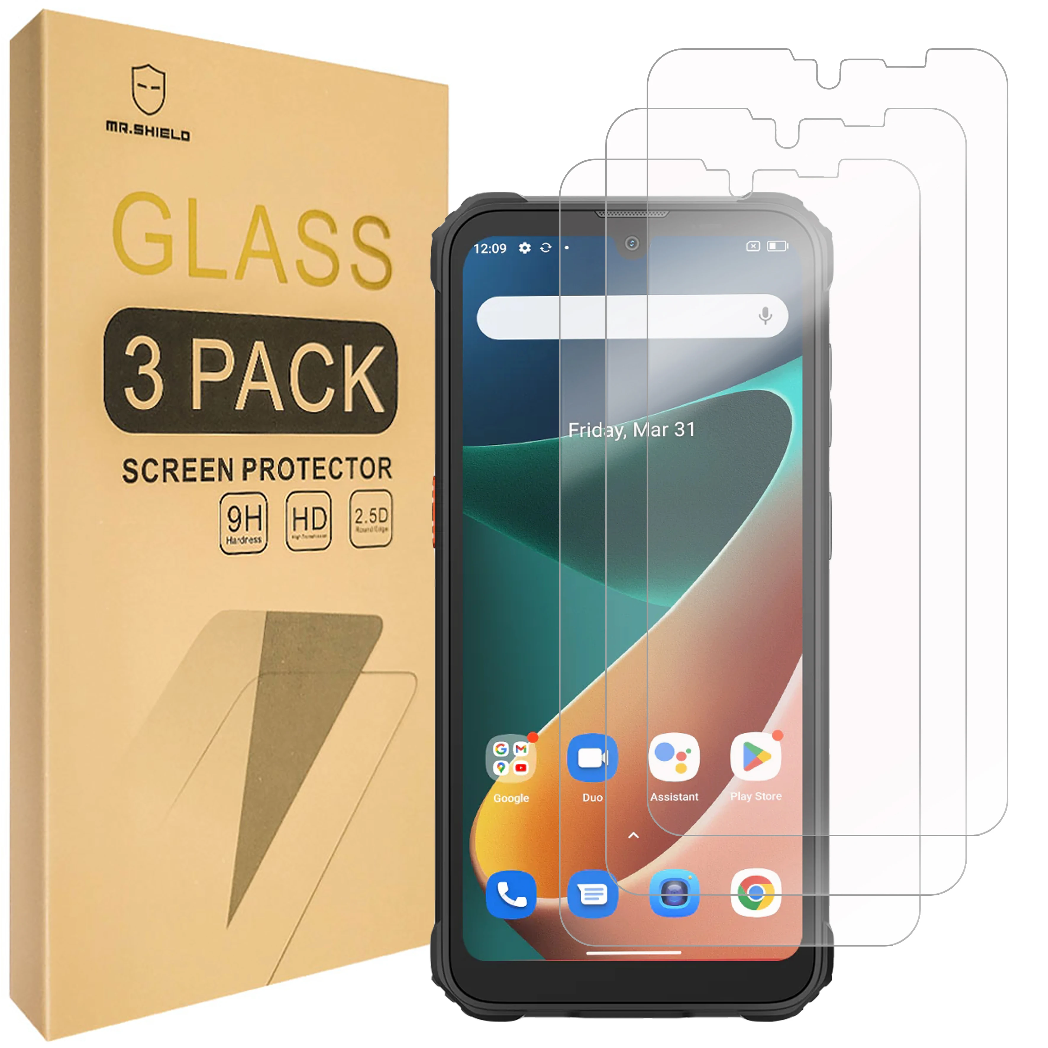 Mr.Shield [3-Pack] Screen Protector For Blackview BV5300 Pro / BV5300 /BV5300 Plus / Oscal S70 Pro [Tempered Glass]