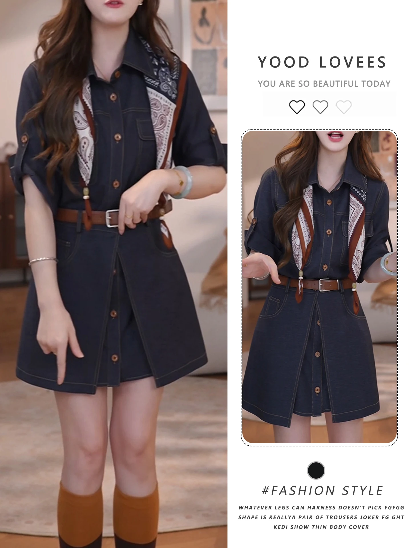 

Denim Style Shirt And Skirt Set Women's Summer 2026 Fashionable Two-Piece Korean Aesthetic Age-Defying Outfit Casual Commute