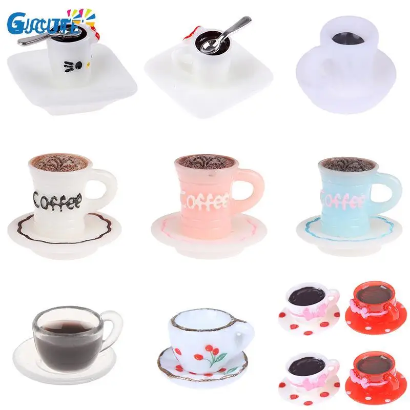 

1PC/2PCS Dollhouse Miniature Coffee Cup For Kitchen Room Food Drink Home Tableware Decors Kitchen Doll Accessories