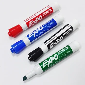 Sharpie EXPO 저취 건식 지우기 마커, 오일 화이트 보드 쓰기 마커 끌 팁, 각 색상, 4 개 