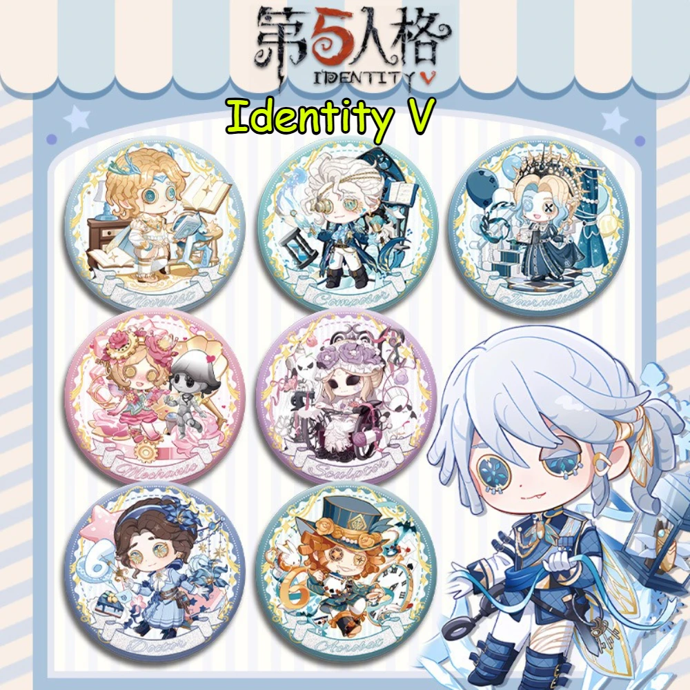 58MM Identität V Spiel Merch Abzeichen Asymmetrische Überleben Spiel Gefangene Bildhauer Mechaniker Recorder Anhänger Rucksack Dekoration