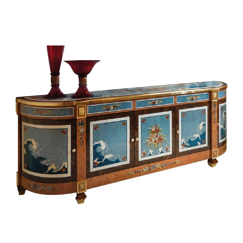 Parquet Edge Cabinet French Birch Carved Entrance Cabinet Living Room Decorative Cabinet Edge Locker Furniture