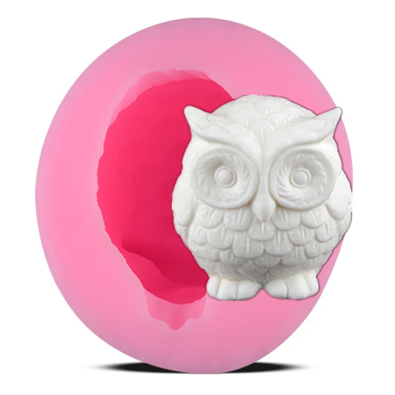 Owl Shape Silicone Cake Mold 3D Flower Fondant Mold Cupcake Jelly Candy Chocolate Decoration Baking Tool Moulds