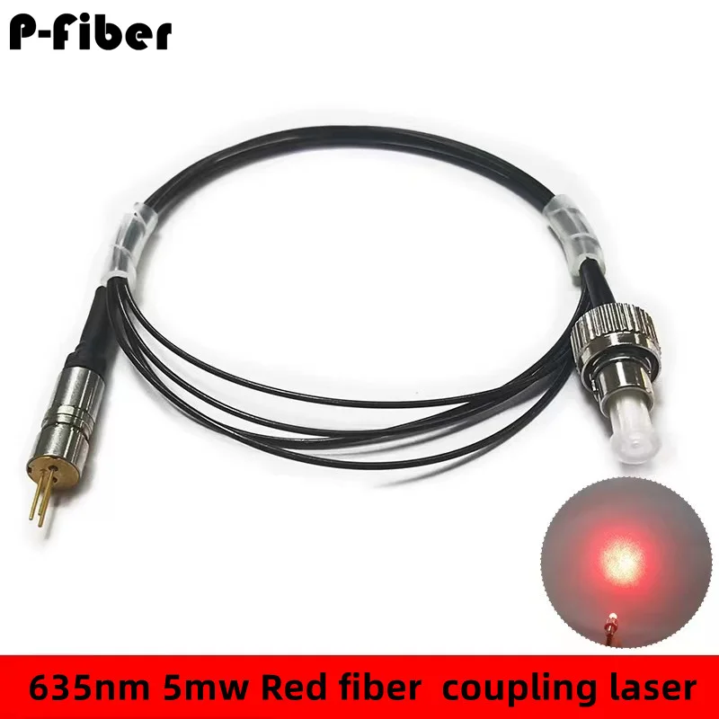 

Semiconductor laser coupling fiber 635NM 5MW red light laser module FC connector core 200um Customizd