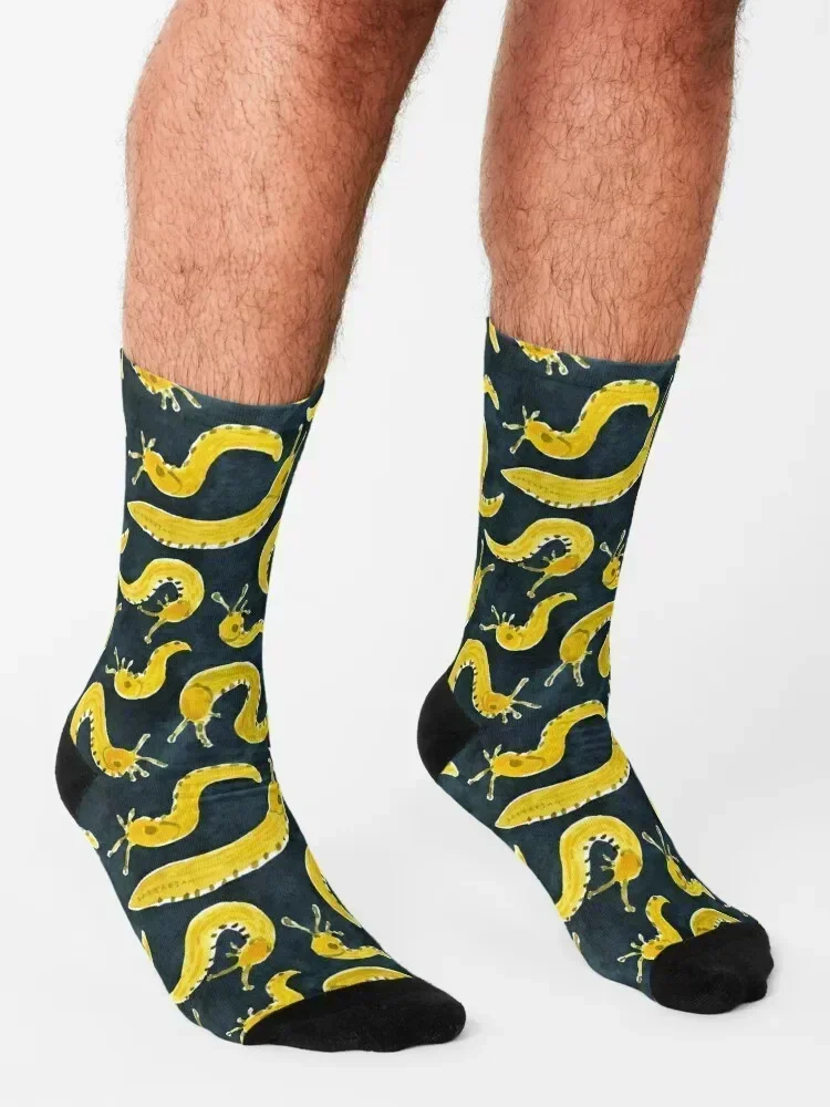 SLUG PARTY Banana Slug Print Socks Toe sports men cotton high quality Wholesale Novelties Socks Man Women's