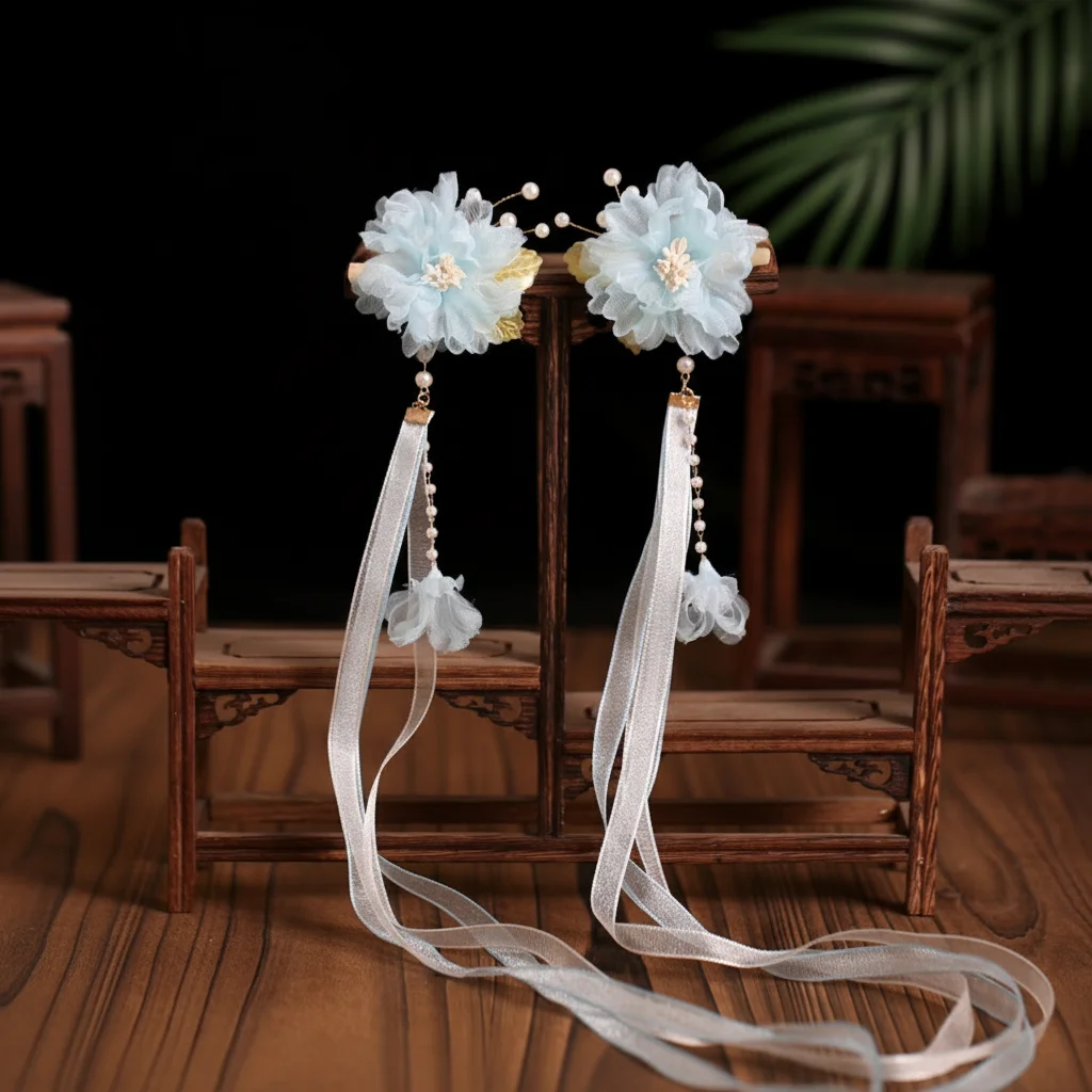 Presilhas de cabelo de chiffon - Hanbok Hair Pin avaliação e preço
