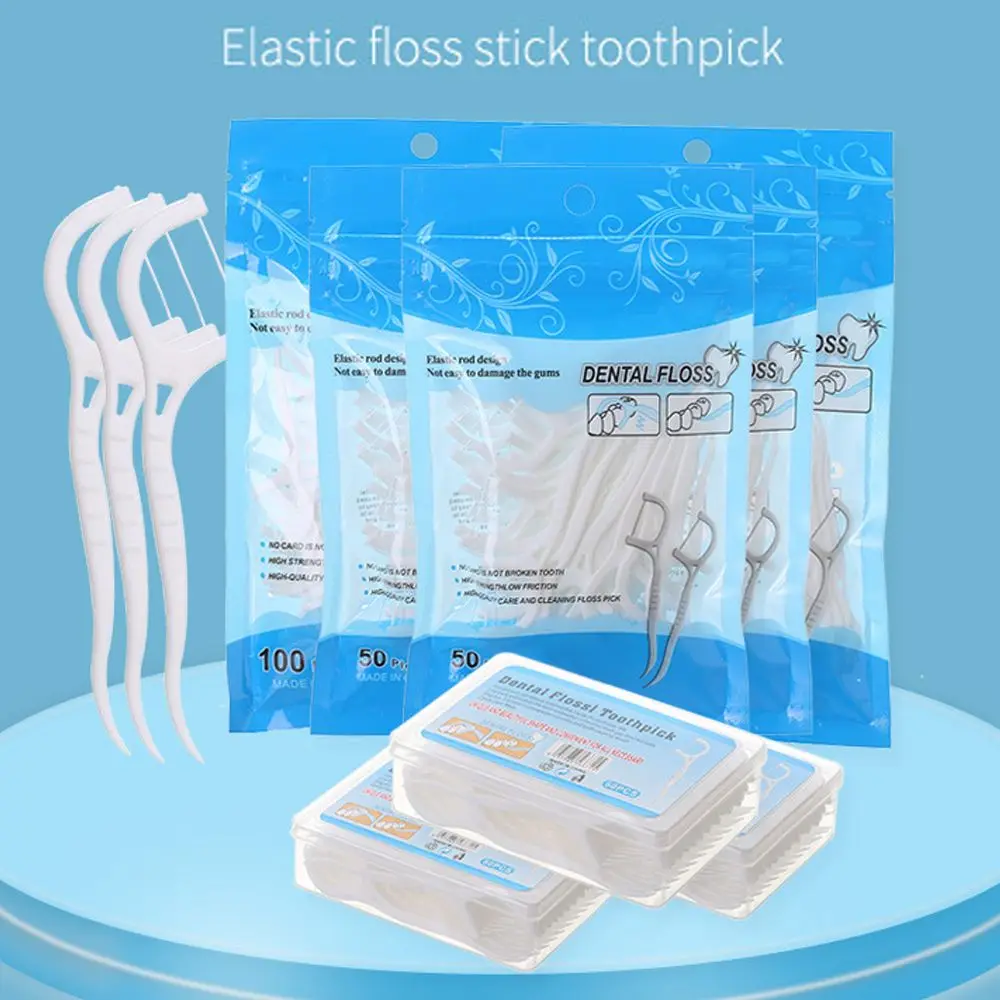 Cepillo práctico para limpieza Dental, hilo Dental Interdental, higiene bucal, 50/100 piezas