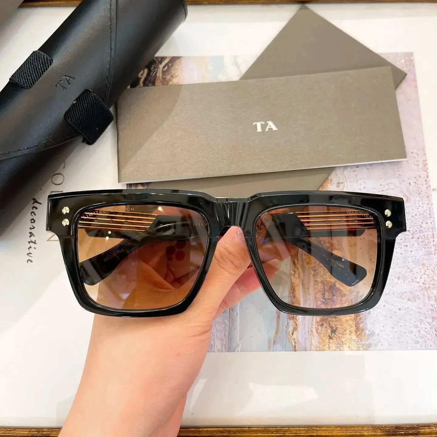 

Original Factory For DIYTA DT DTS434 With Brand Box Stylish Retro UV400 Gradient Driving Anti-Glare Leisure Men Women Sunglasses