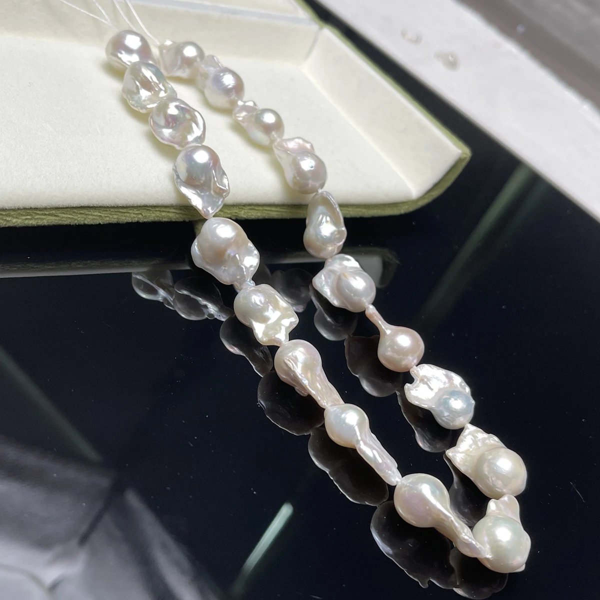 Wholesale 14x20-15x25mm 6A+ Big White Baroque Freshwater Pearl Beads Irregular Bulk for DIY Bracelet Necklace Craft Accessories