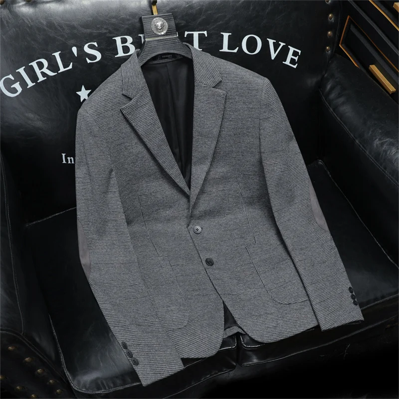 

Облегающие изысканные пиджаки для мужчин с драпировкой, умные повседневные костюмы на четыре сезона, мягкие удобные костюмы высокого качества Terno Masculino