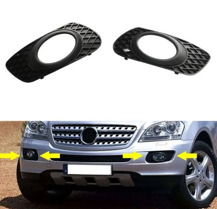 1 pair of L+R front bumper fog light covers suitable for Mercedes ML63 AMG ML320 ML350-