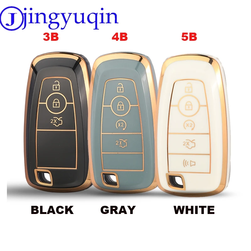 

Чехол для автомобильного ключа из ТПУ с кнопкой 3/4, полное покрытие для Ford Fusion Mustang Explorer F150 F250 F350 EcoSport Edge S-MAX Ranger Lincoln Mondeo
