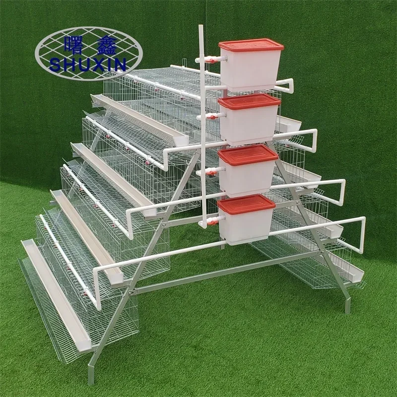 New H-Type Metal Chicken Cage Portable Plastic Birds Breeding Cage For Chicken And Layer Farms