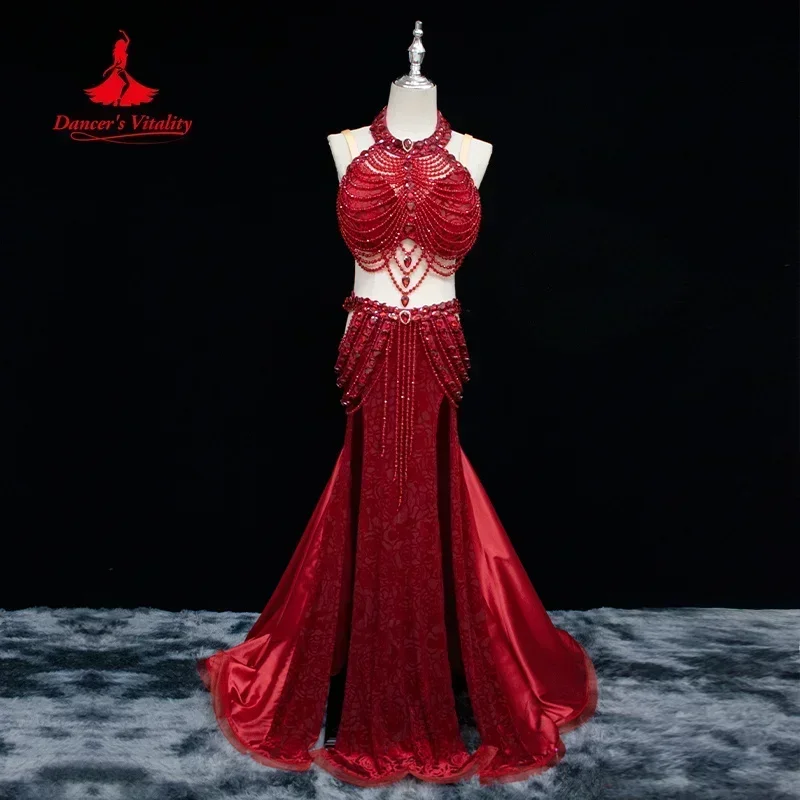 BellyDance Costume for Women Customized High End Luxury Rhinestone Tassel Set Adult Children Oriental Dance Performance Clothing