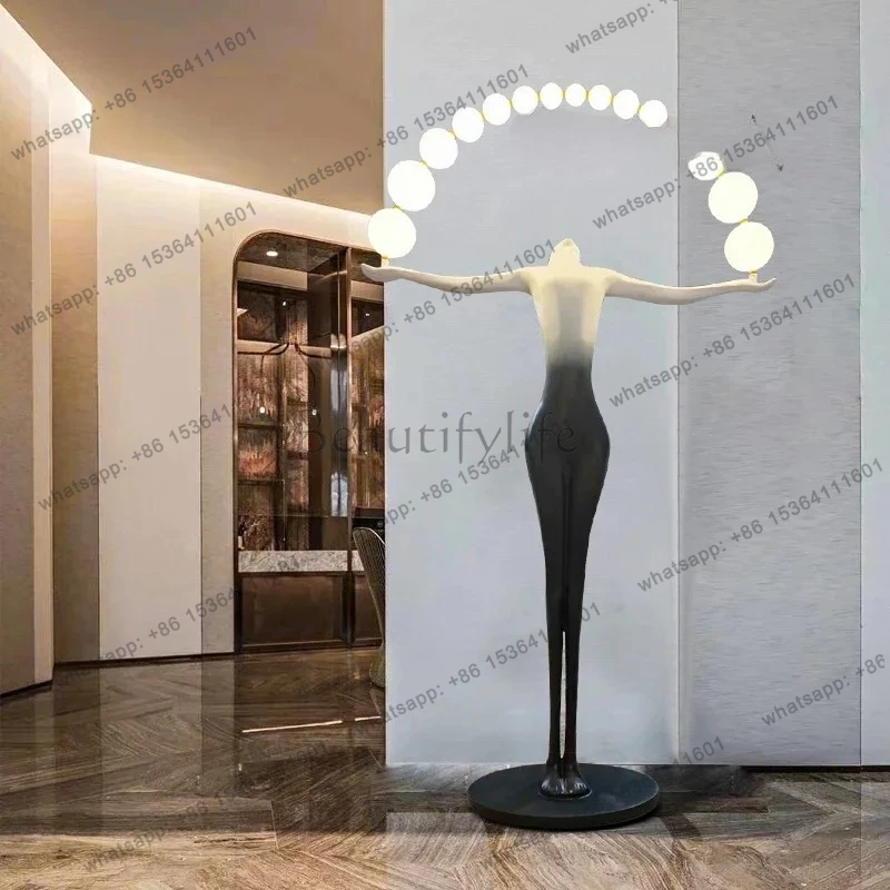 

Humanoid art sculpture floor design hotel lobby sales department large human body decoration floor ornament
