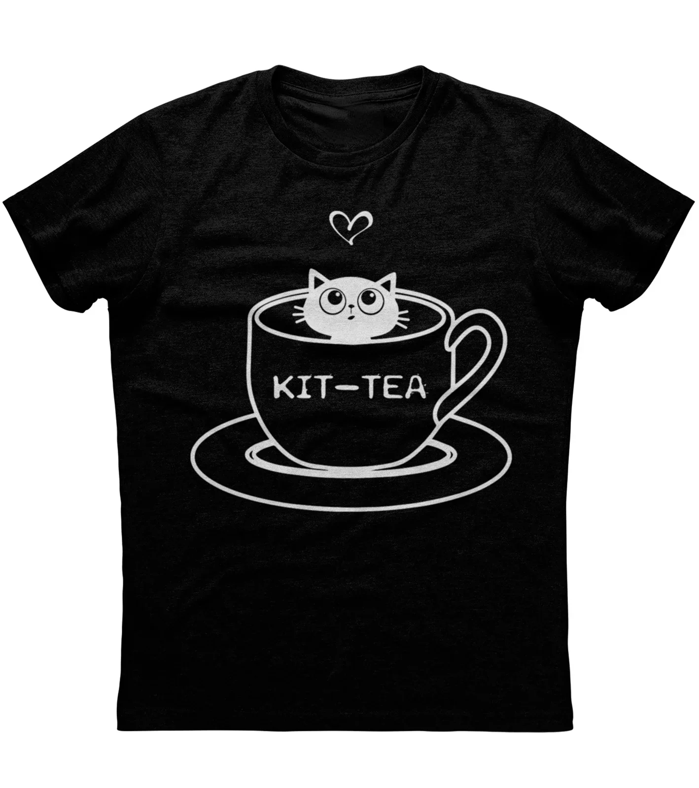Kit Tea Cute Cat In Tea Cup T-Shirt 100% Cotton O-Neck Summer Short Sleeve Casual Mens T-shirt Size S-3XL