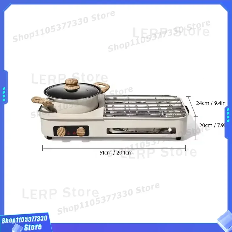 2026 New 3 in 1 Electric BBQ Grill Non Stick Smokeless Household Barbecue Oven with Fire Pan Multi Functional Kitchen