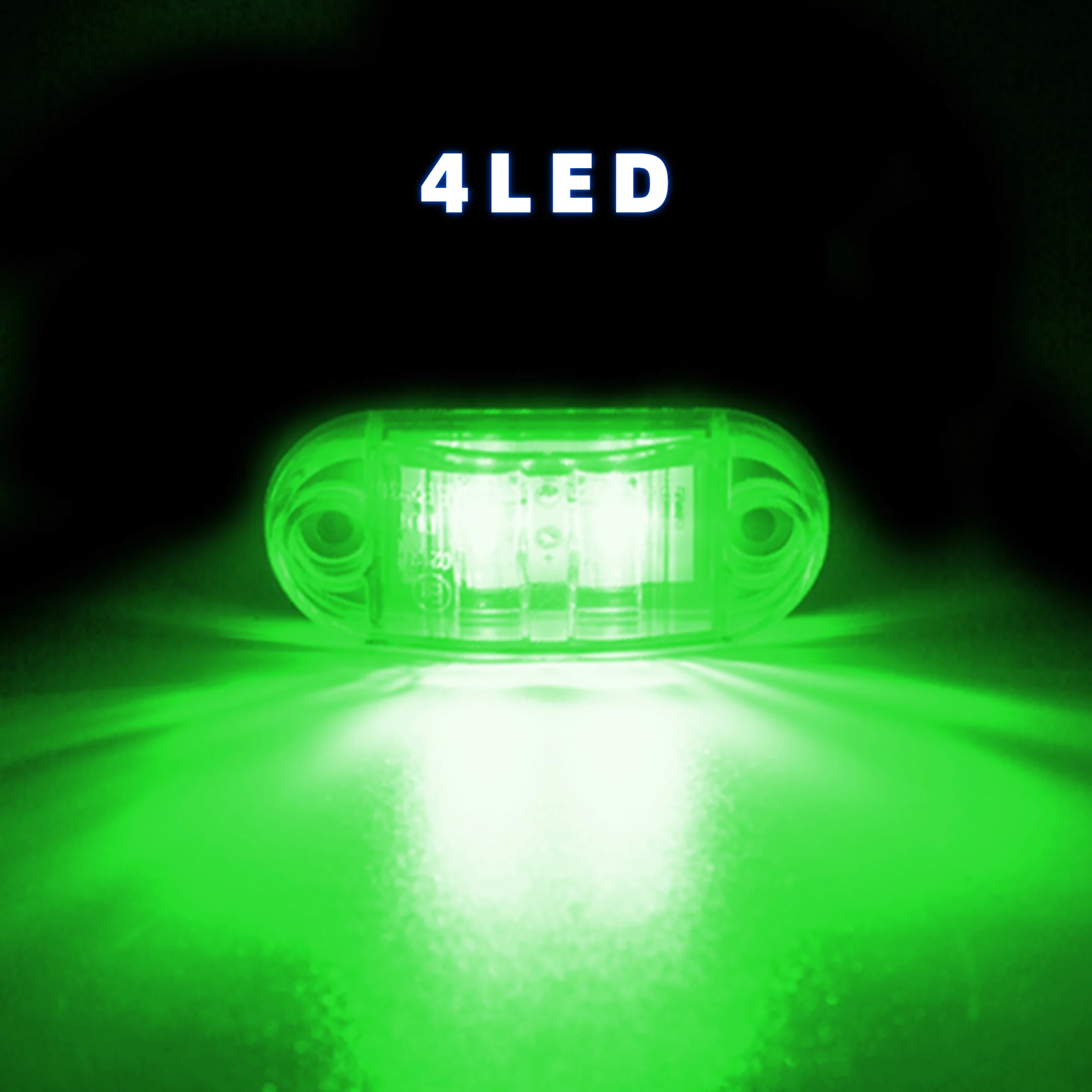 10 Stück 4 LEDs 12 V-24 V Seitenmarkierungsleuchten, oval, vorne und hinten, Anzeigelampe, LKW-Zubehör für Anhänger, BUS, Van, Wohnwagen – Detail 9