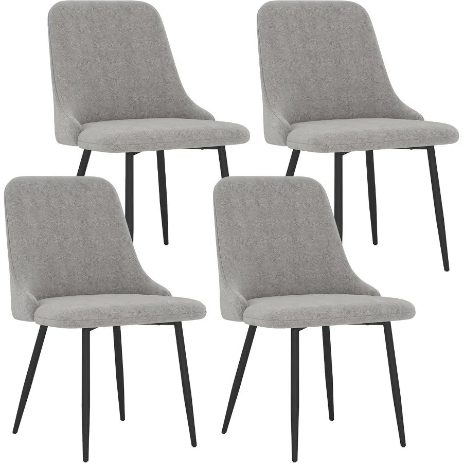 مجموعة كراسي تناول الطعام المخملية الحديثة مكونة من 4 كراسي جانبية مريحة للمطبخ مع وسائد سميكة وكراسي غرفة الطعام المنجدة مع م قوي #1