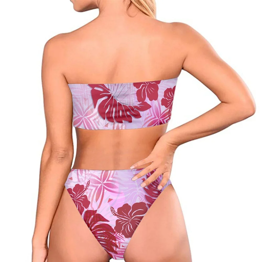 Summer Bikini 2023 Women Beach Wear Polynesian Tribal Clothing Hawaii Flower Print Swimwear Lightweight Lady Swimsuit Set Sexy