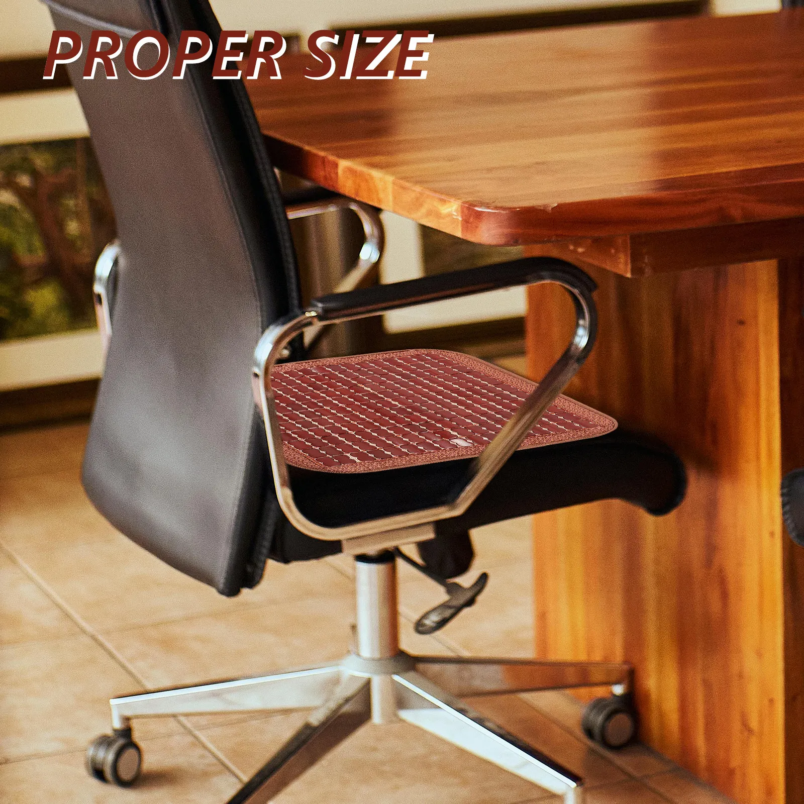 

Bamboo Seat Cushion Summer Cool Mat for Chairs Benches Floor Breathable Bamboo Chair Pad Comfortable Ergonomic Design