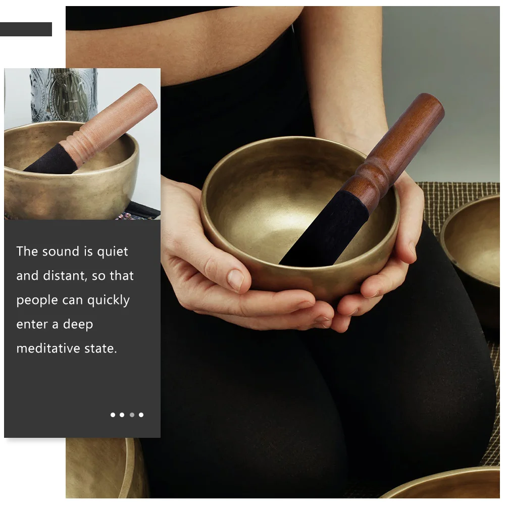 

2 Pcs Buddha Music Bowl Accessories Mallet Accessory Durable Singing Stick Striker for Sound Wooden