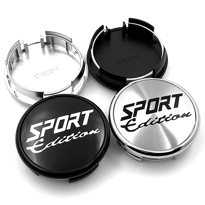 4개/세트 스포츠 에디션 로고 57mm 자동차 휠 센터 캡 (도요타 휠 스포츠 림 허브 캡 커버)