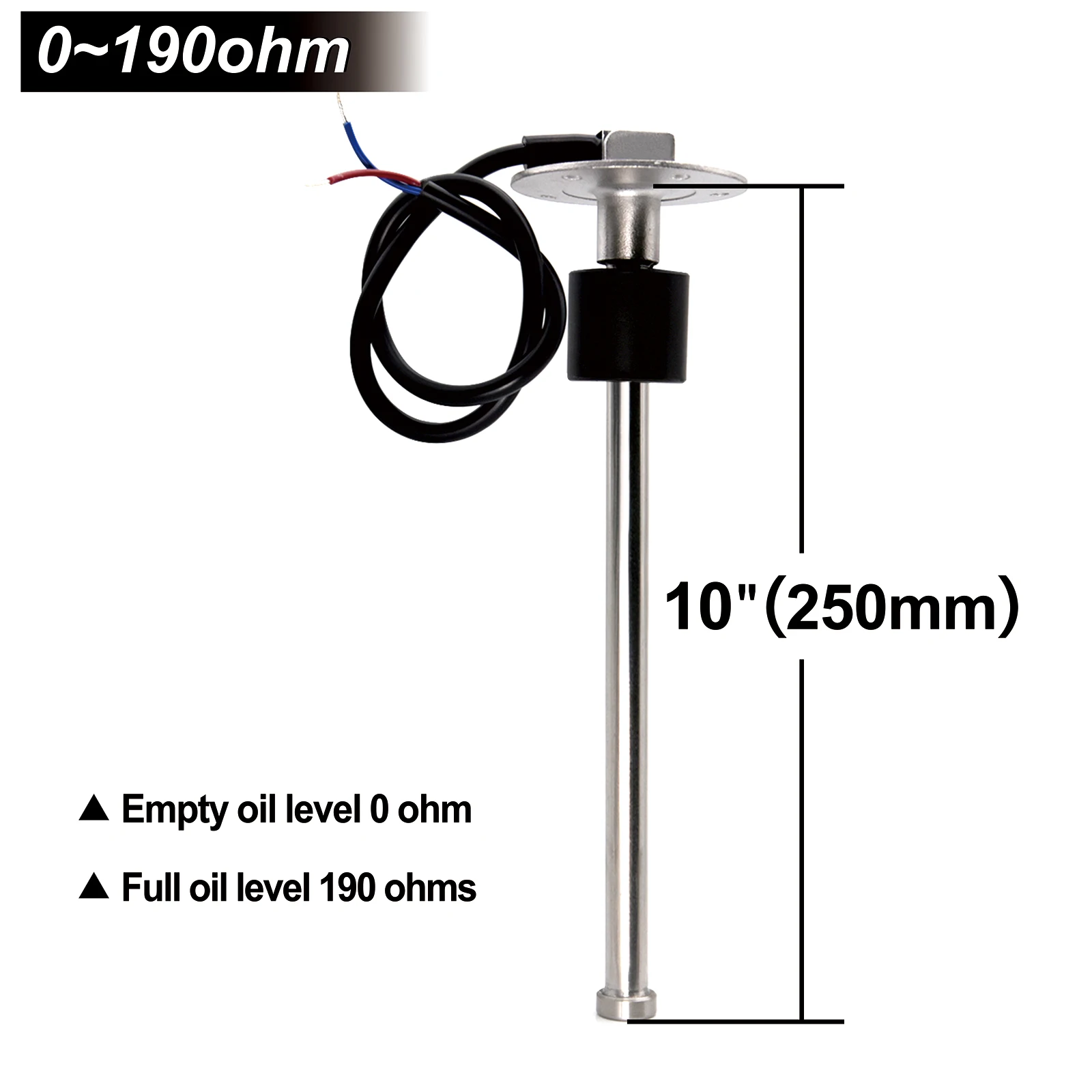 0-190 Ohms Fuel Level Sensor/Water Level Stainless Steel A5 Sensor for Auto Car Boat Water Tank Level Indicator Fuel Gauge image 3