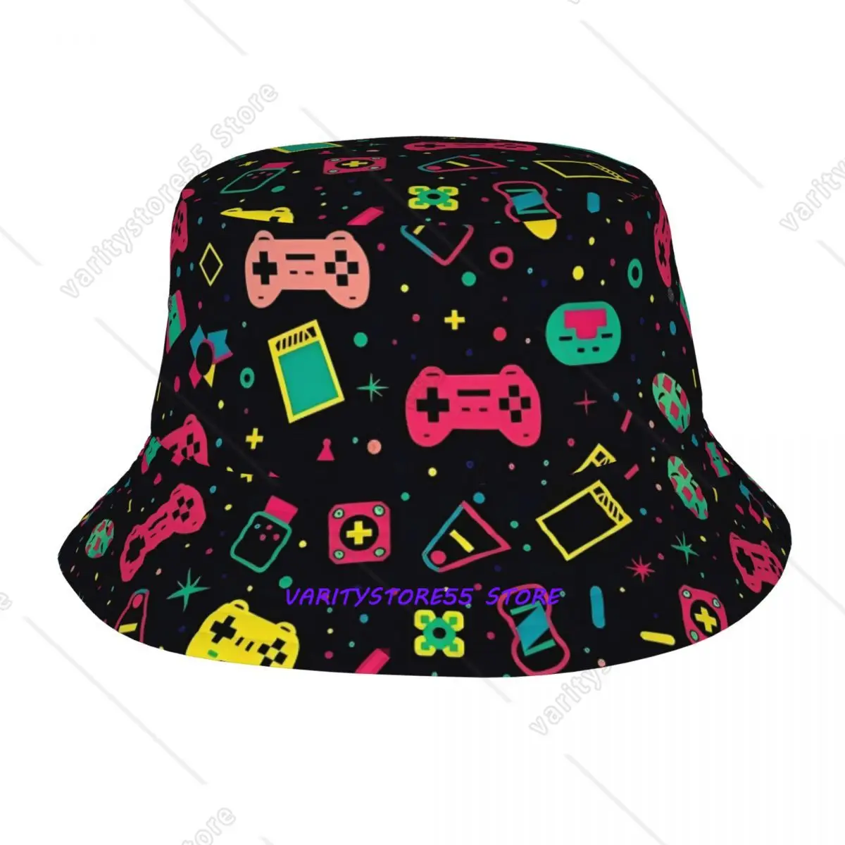 Trendiger Bucket Hat mit Videospiel-Gaming-Controller-Motiv, Unisex, leicht, für den Außenbereich, Fischerhüte, Sommer, Strand, Kopfbedeckung, Bob
