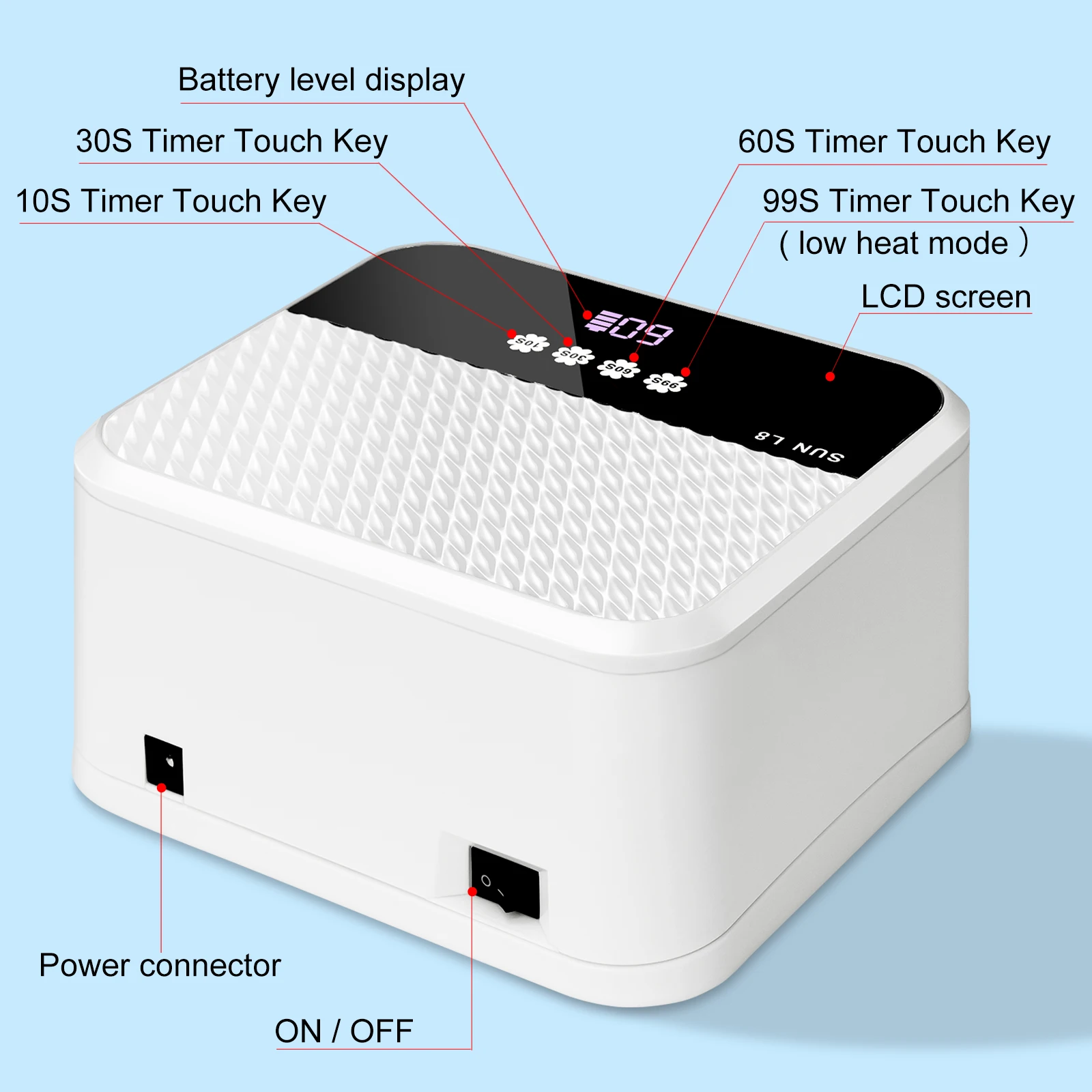 Rechargeable 30 LED UV Nail Lamp Gel Polished Nail Lamp with Automatic Sensor and Timer Nail Gel Curing LED Lamp Equipment Salon