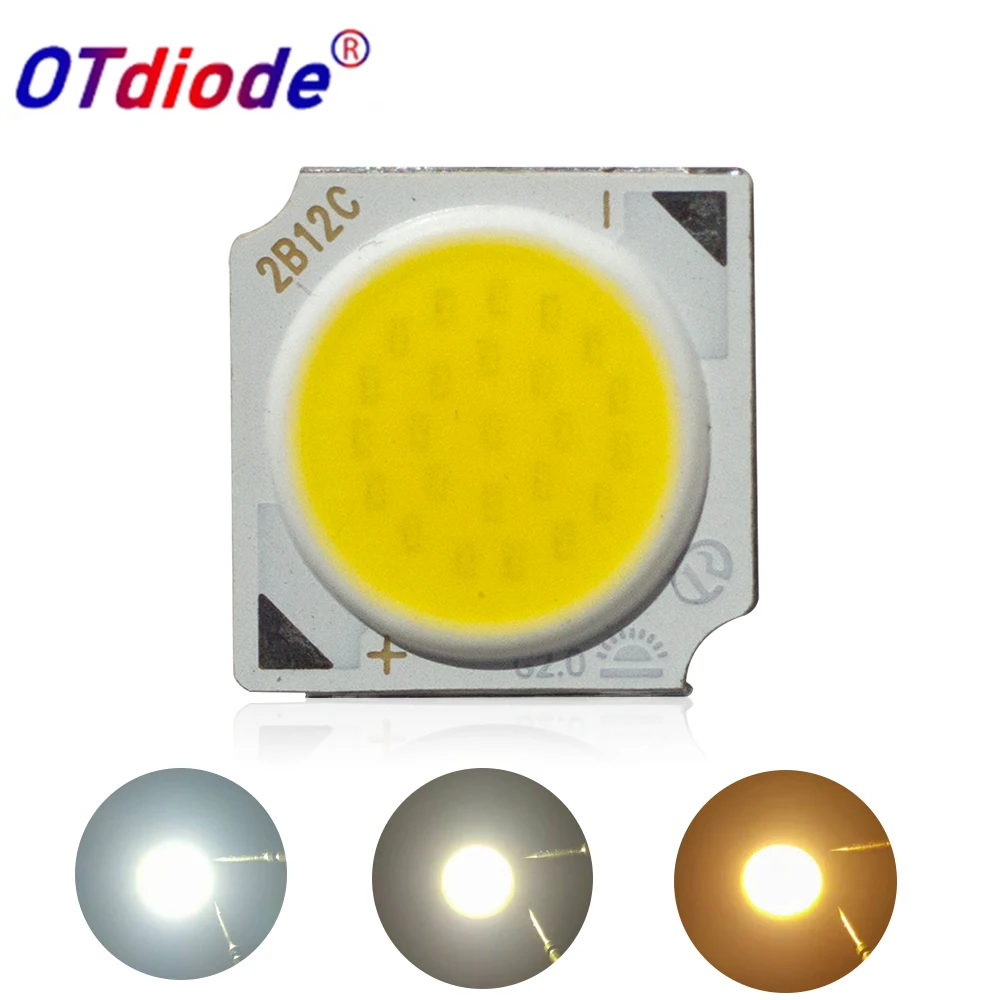 10-50pcs COB LED Chip 3W 5W 7W 10W 12W Bead 13mm Diode Warm Cold White Light Source 1313 Module Matrix Downlight Panel Lamp DIY