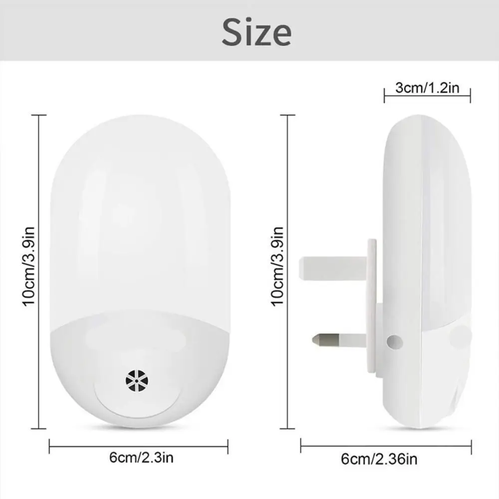 With Smart Sensors LED Plug-in Night Light ABS UK Plug Baby Eye Sleep Light Gentle Illumination Adjustable LED Sensor Light