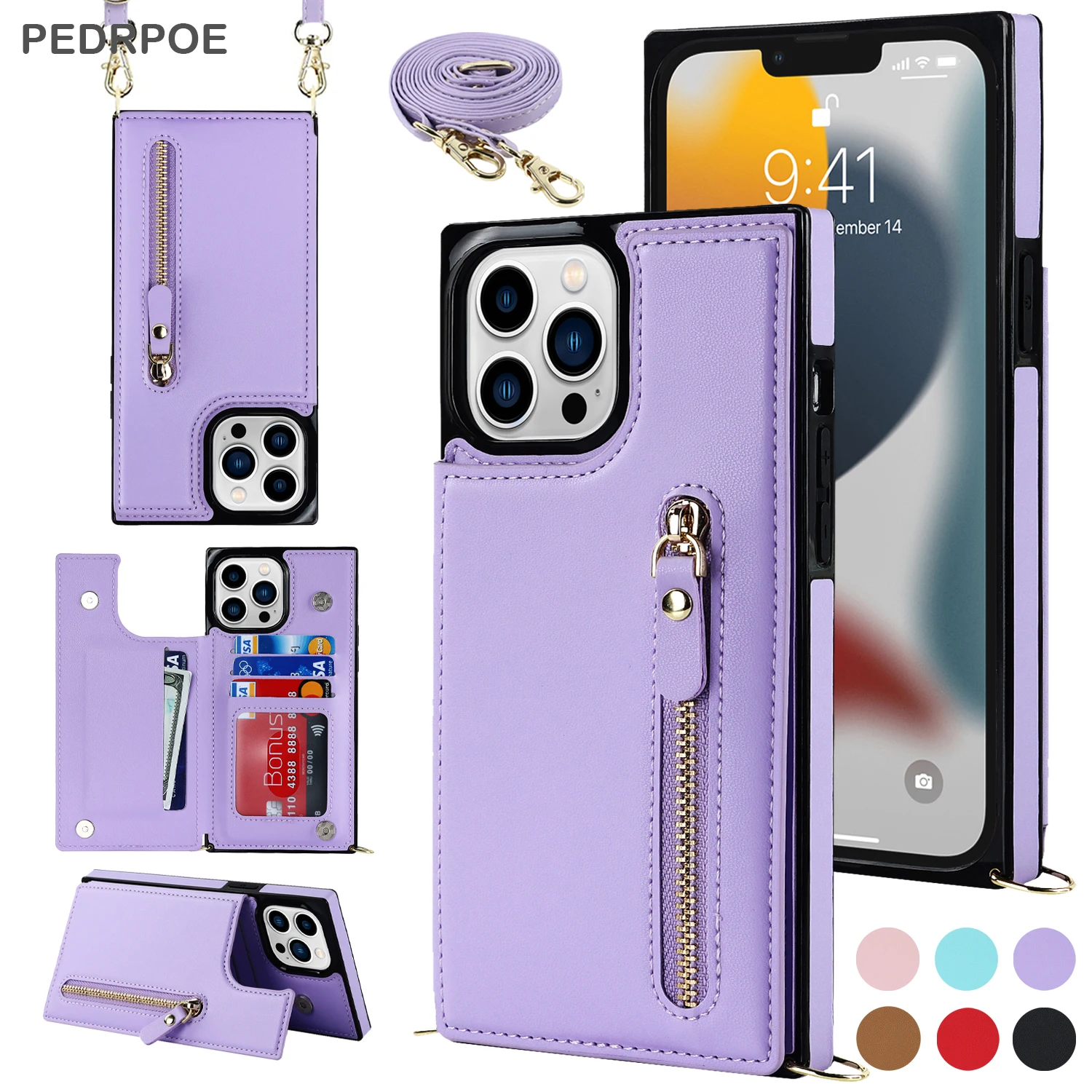

Leather Flip Wallet Phone Cover For iPhone 13 Pro Max 12 Mini 11 Pro XS Max XR X 7 8 6 6s Plus SE Magnetic Backpack Protect Case