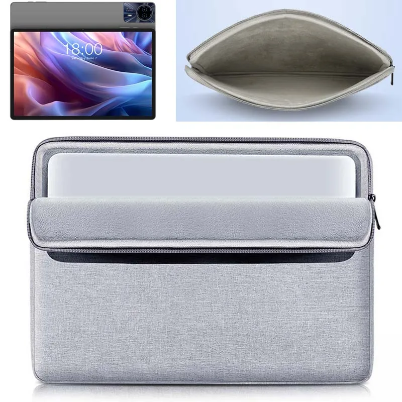 

for Teclast T65 Max Tablet Bag Waterproof Canvas Sleeve Zip Pouch Anti-Scratch Microfiber Lining Anti-Drop Carry Case