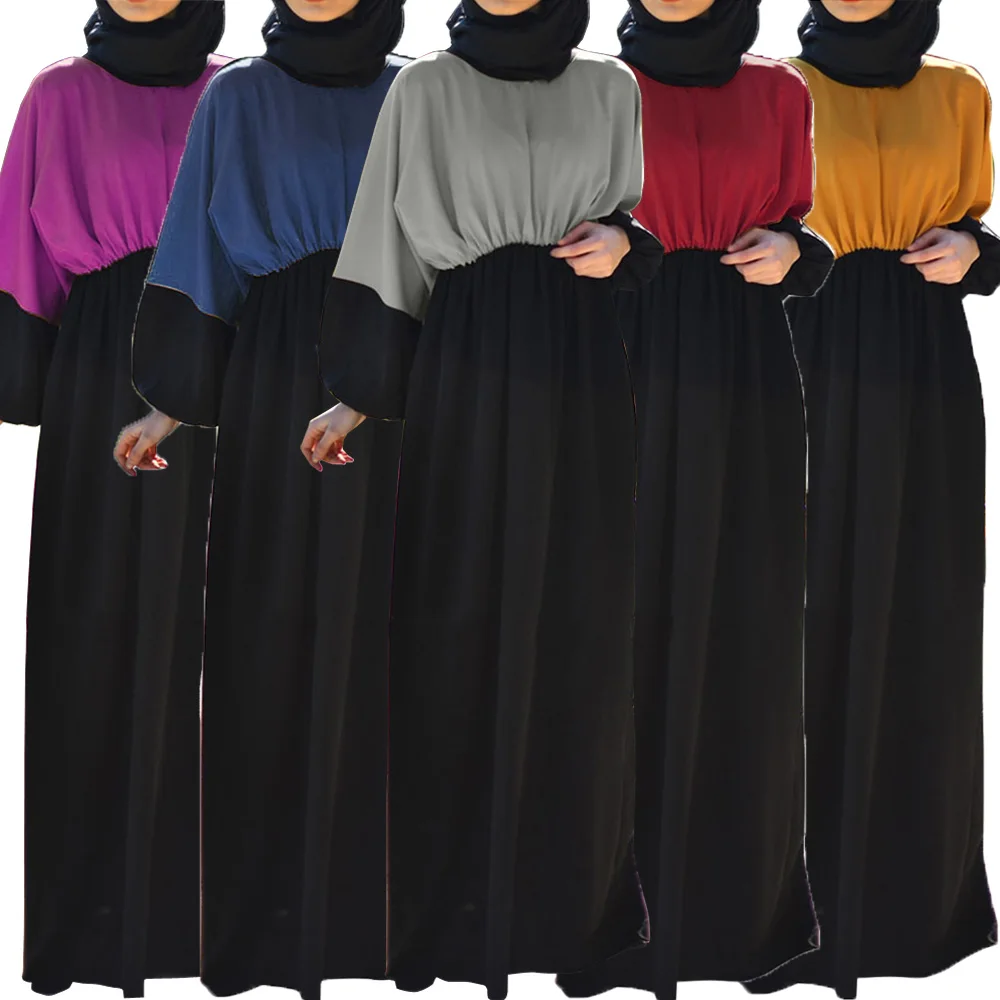 

Modest Casual Abayas for Muslim Women Patchwork Eid Ramadan Dress Turkey Arab Kaftan Dubai Islam Party Long Gown Jalabiya Caftan