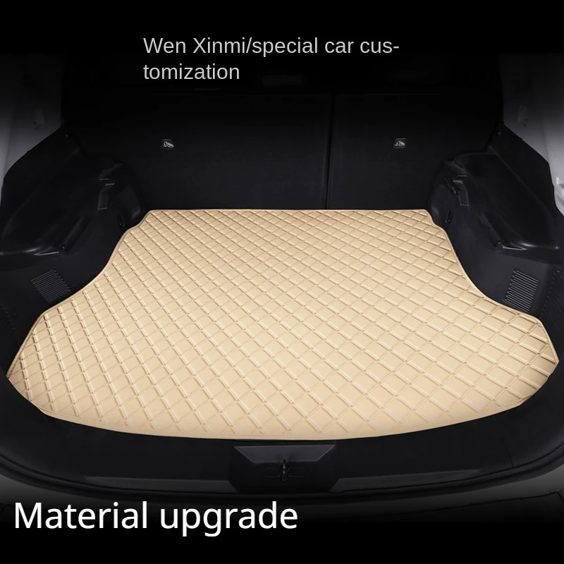 PU Leather Custom Car Trunk Mats for Audi Series Q7 4LB 4MB 4MG Q7 EV Interior Details Car Accessories Carpet All Models