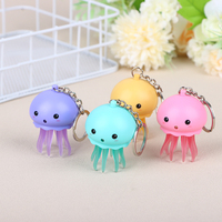 1Pc Creative Cute Luminous Sound Jellyfish Keychain Jellyfish Pendant Doll Toys For Children Gifts Accessories