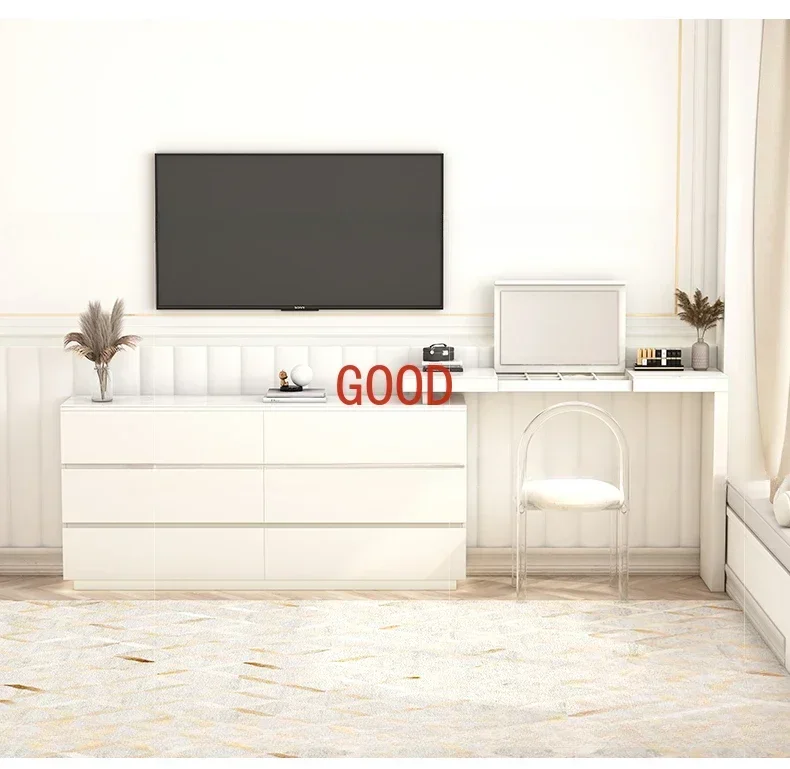 

Минималистичный комод для спальни, шкаф для хранения вещей, выдвижной прикроватный комод, туалетный столик, складное зеркало