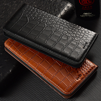 Crocodile Genuine Leather Flip Case For ZTE Nubia RedMagic 9 8 8S 7 7S 6 6S 6R 5S 5G Phone Cover Cases