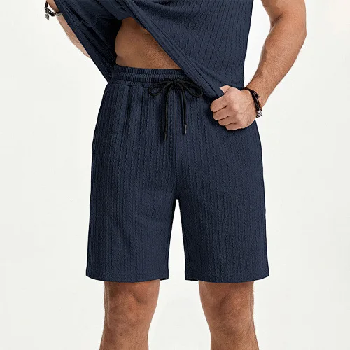 Men Loose Jacquard Athletic Shorts, Summer Stretch Breathable Casual Short Pants Workout Street Bottoms